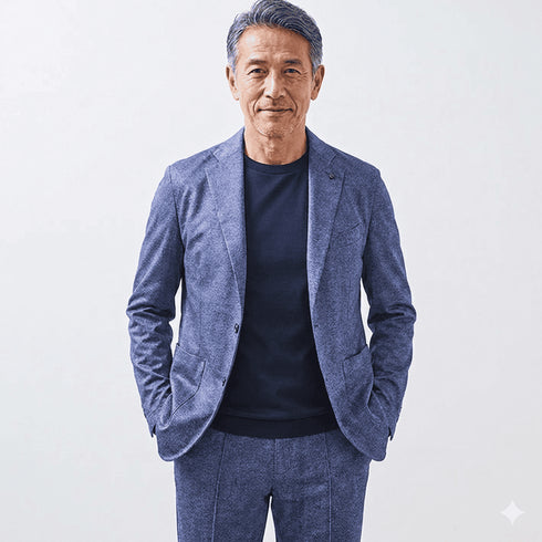 艶感あるストレッチテーラードジャケット ジャージ ドライ メッシュプリント 150201