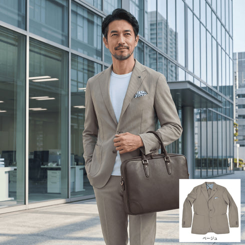 清涼 ストレッチ シアサッカー ストライプジャケット ウォッシャブル 150202 セットアップ別売り