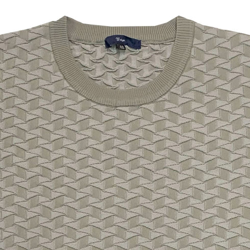 ディアマンテジャガード 半袖 クルーネック ニットT 150705