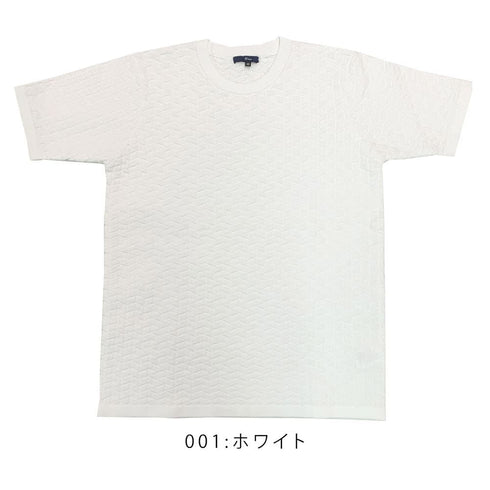 ディアマンテジャガード 半袖 クルーネック ニットT 150705