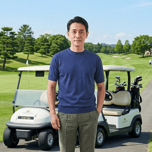 【ファッション誌掲載】清涼 リネンルック 半袖Tシャツ ニットソー カットソー クルーネック 150701