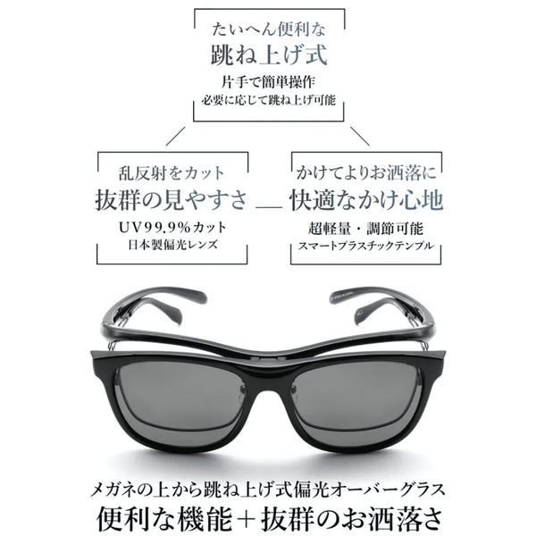偏光サングラス ブラック/偏光スモークレンズ AFOS14