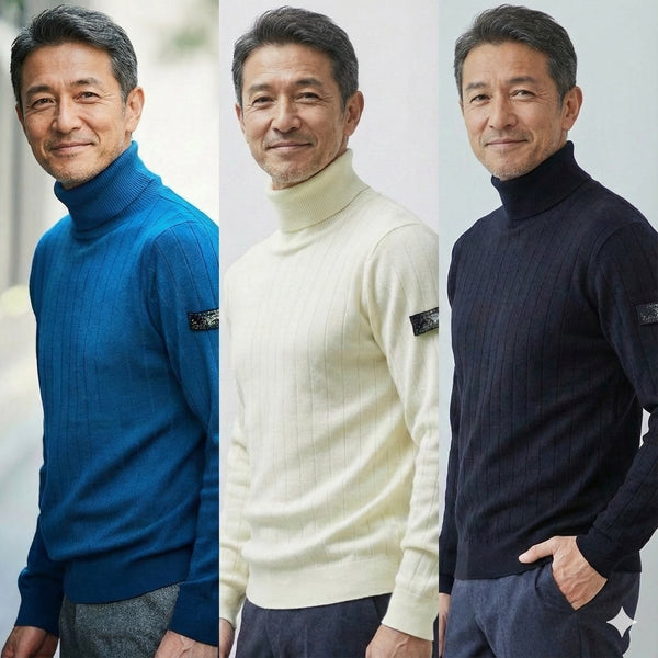 タートルネックニット ワイドリブ編み 保温 G-Heat ジーヒート 630707