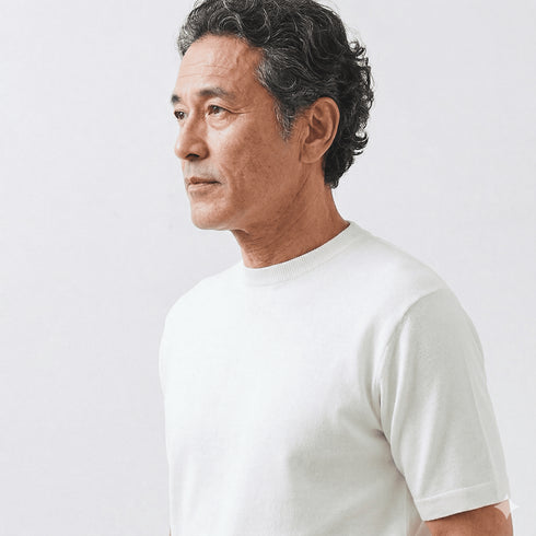 【ファッション誌掲載】清涼 リネンルック 半袖Tシャツ ニットソー カットソー クルーネック 150701